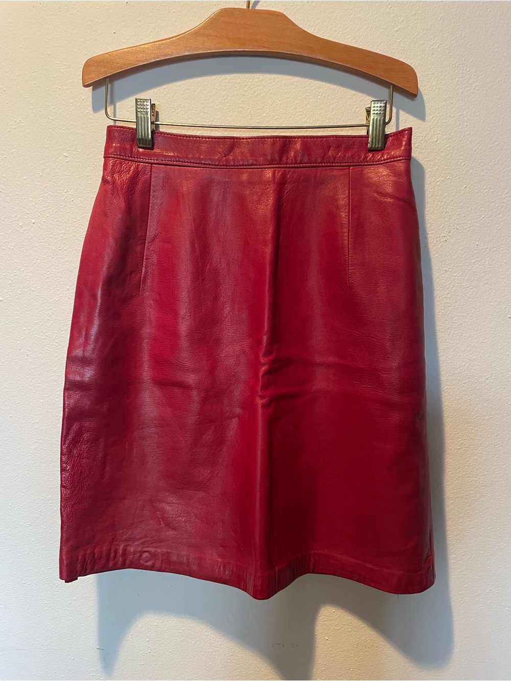 Maxima Red Leather Mini Skirt